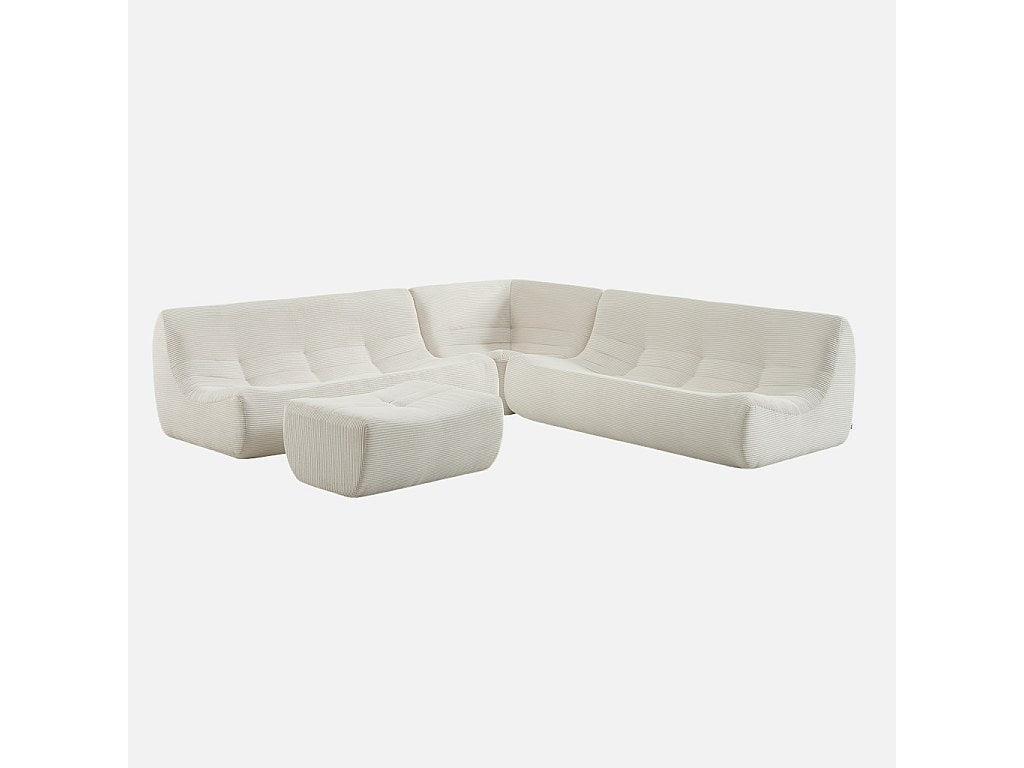 Angle pour canapé modulable 7 places beige velours
