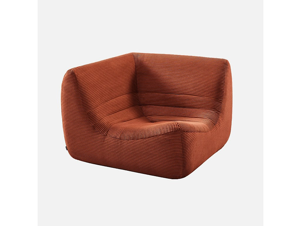 Angle pour canapé modulable 7 places orange velours