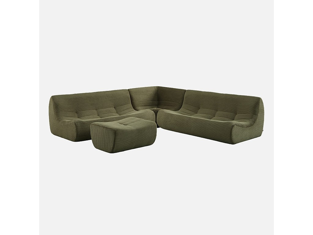 Angle pour canapé modulable 7 places vert velours