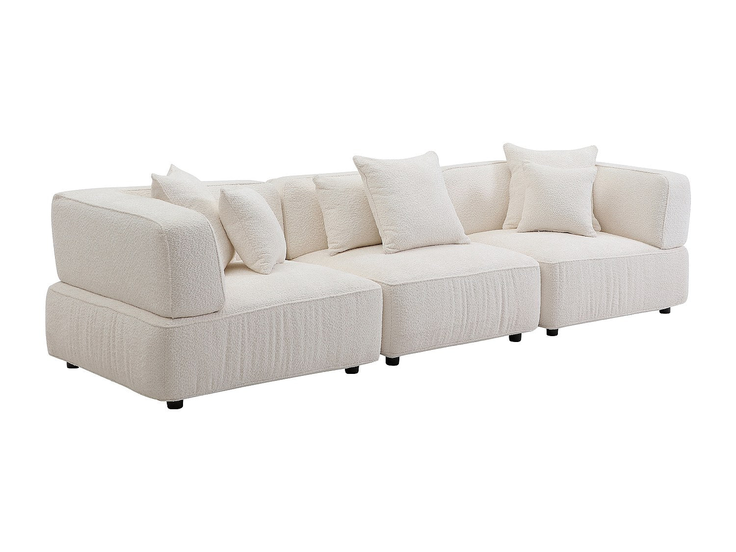 Canapé modulable 4 places blanc tissu