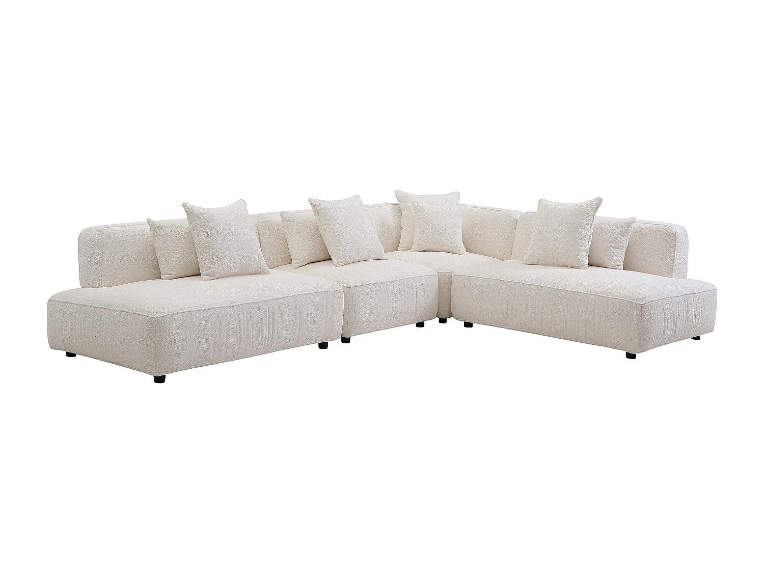 Angle pour canapé modulable blanc tissu