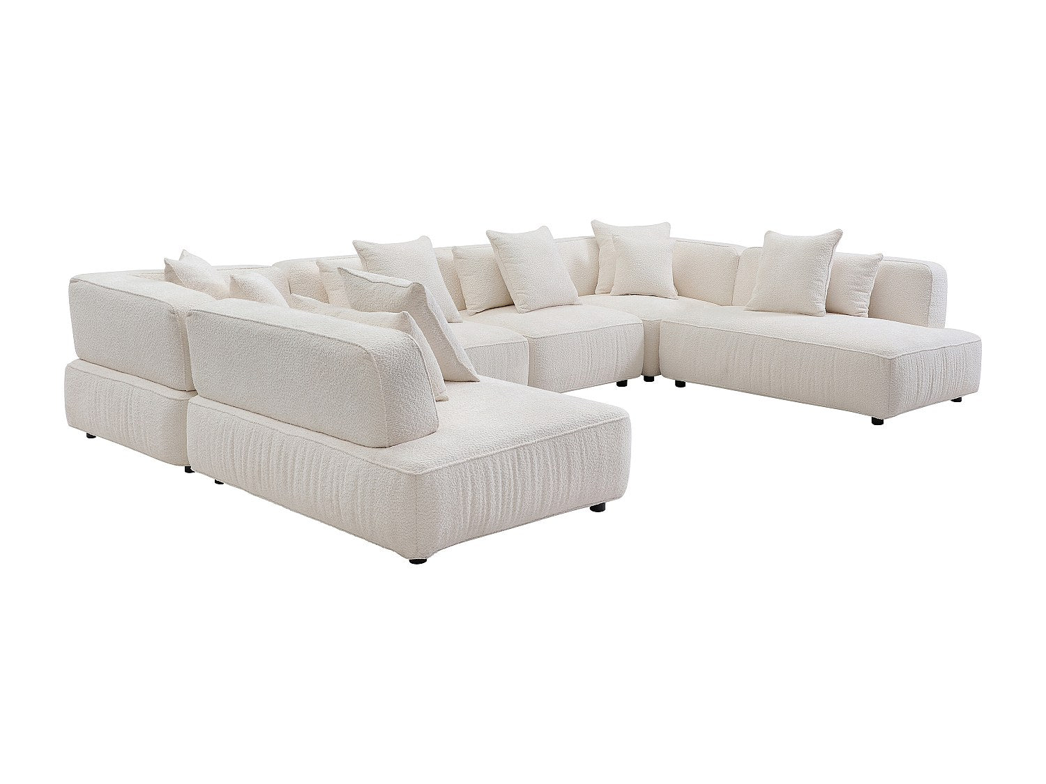 Canapé modulable panoramique blanc tissu