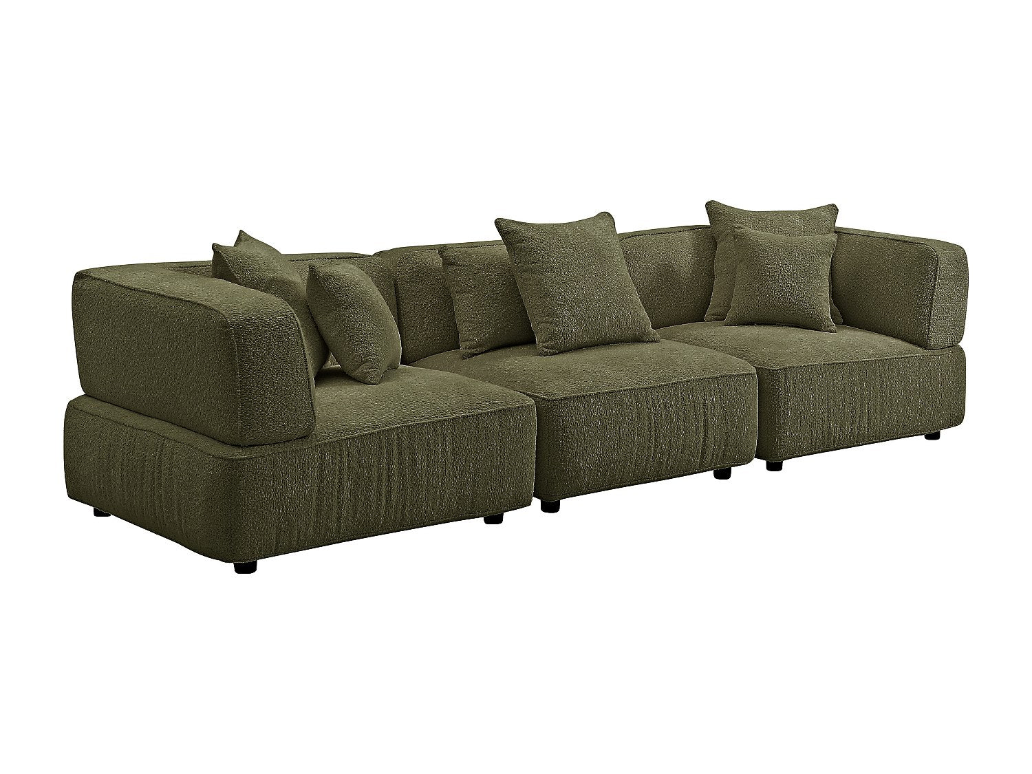 Canapé modulable 4 places vert tissu