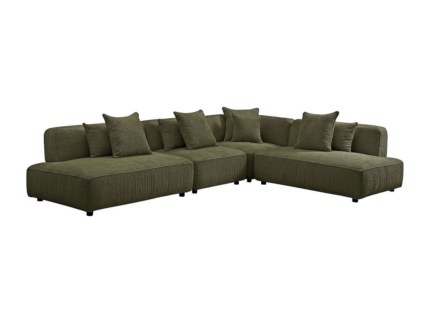 Angle pour canapé modulable vert tissu