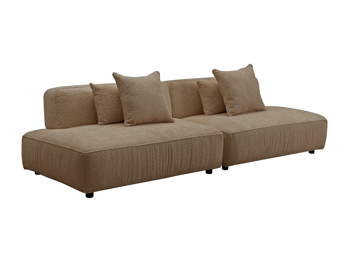Canapé modulable 5 places taupe tissu