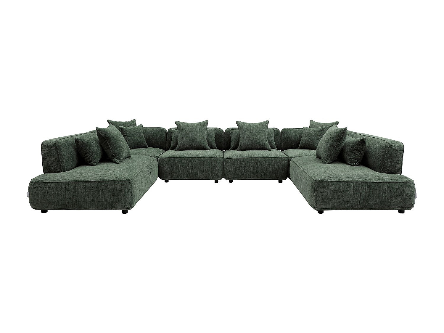 Canapé modulable panoramique vert tissu