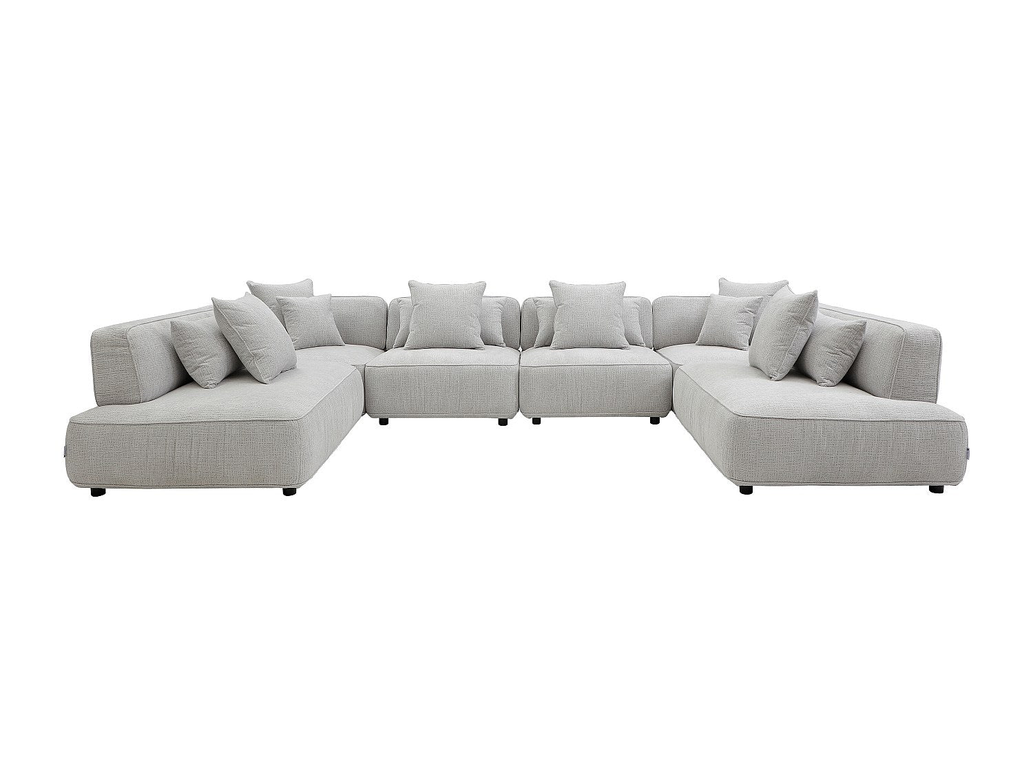 Canapé modulable panoramique gris tissu