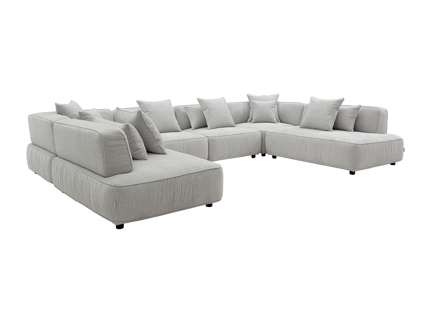 Canapé modulable panoramique gris tissu