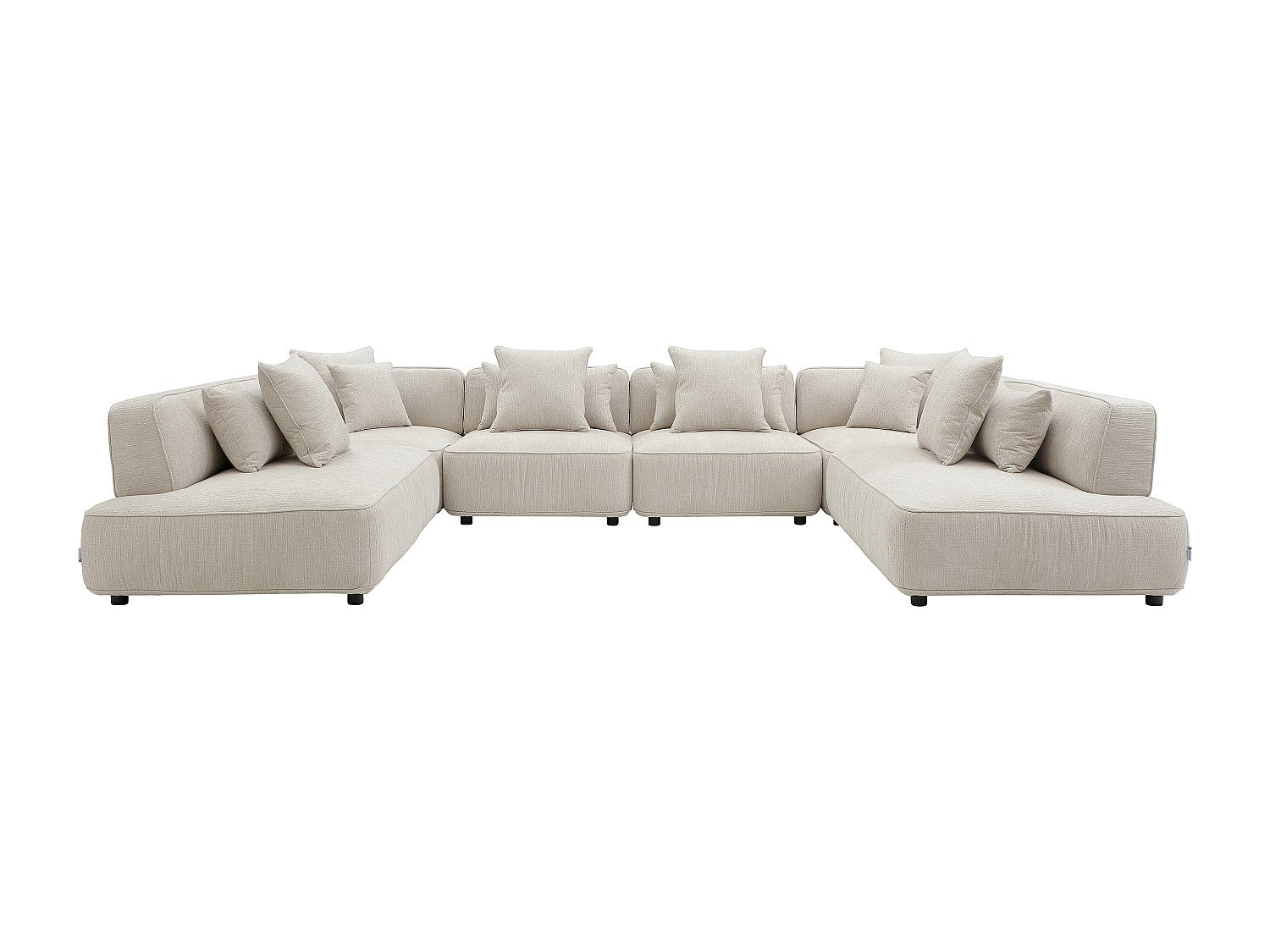 Canapé modulable panoramique beige tissu