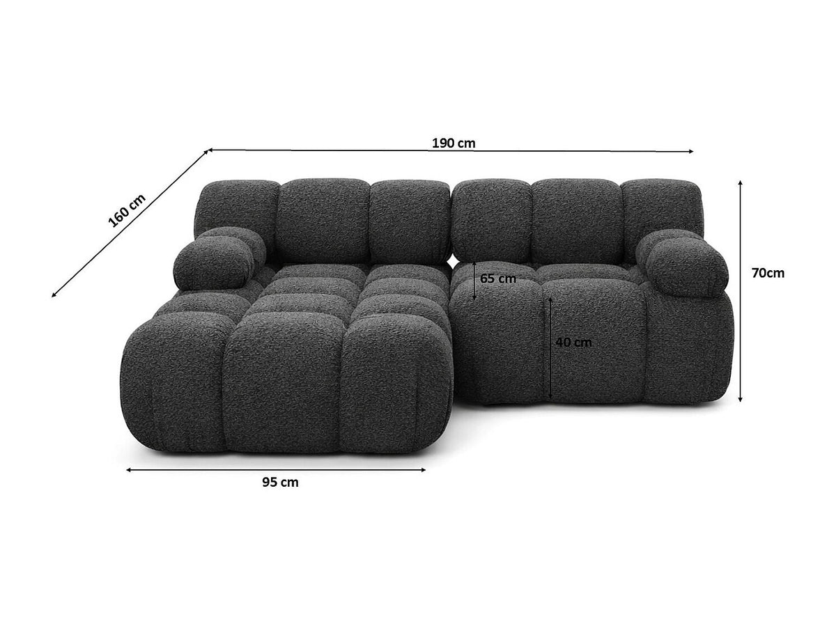 Canapé modulable gris tissu