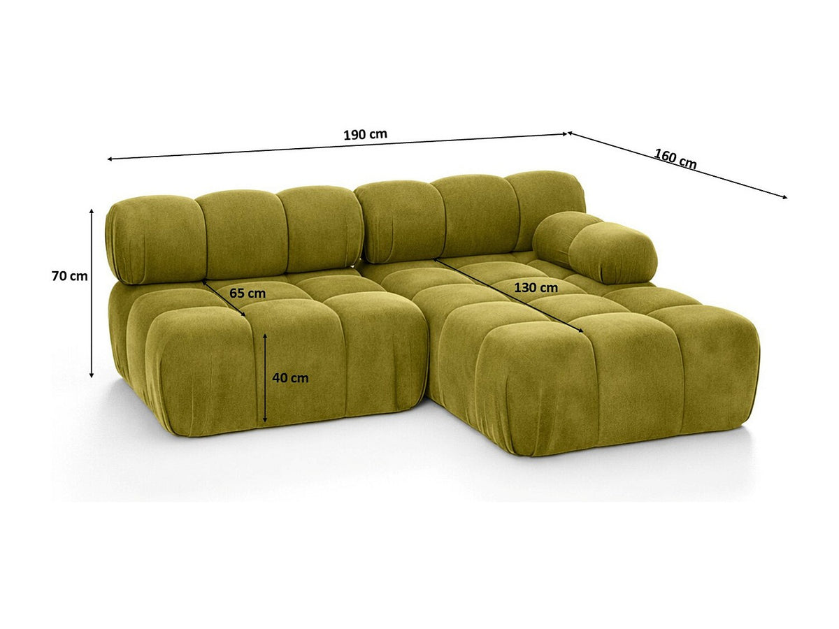 Canapé modulable vert tissu