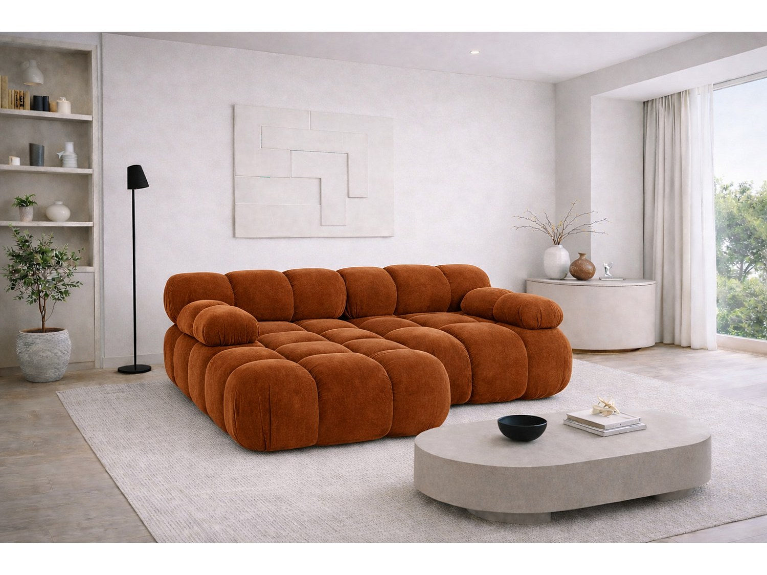 Canapé modulable marron tissu