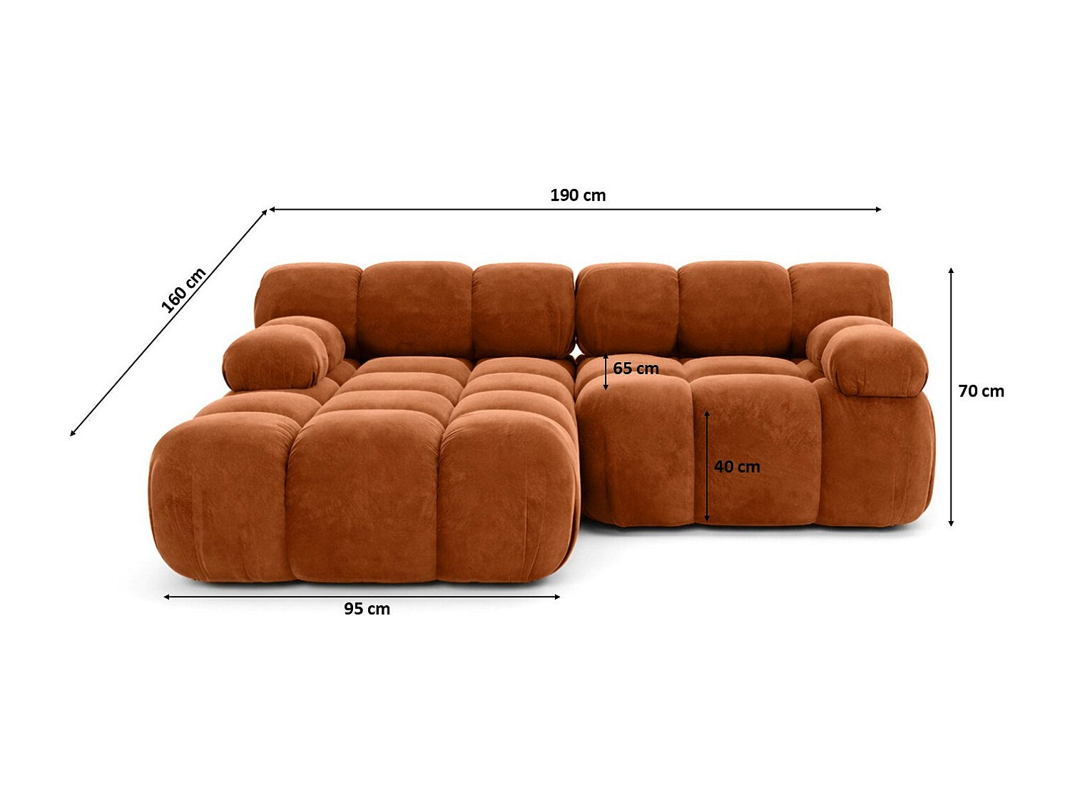 Canapé modulable marron tissu
