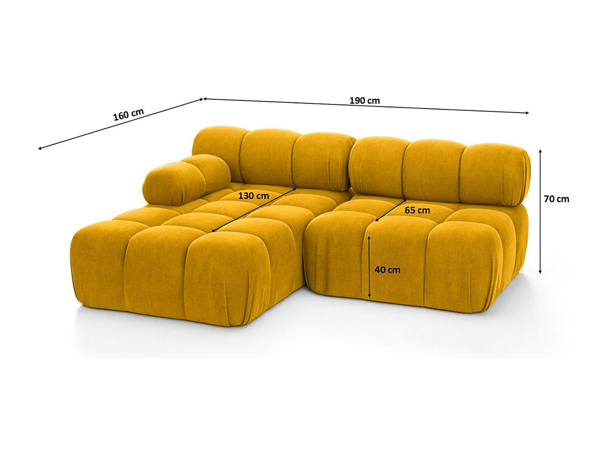Canapé modulable jaune tissu