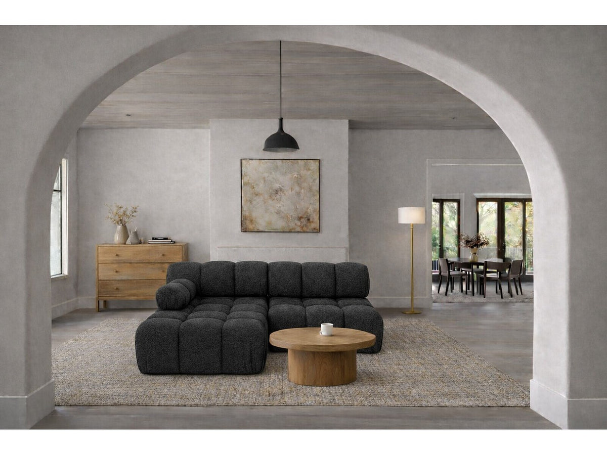 Canapé modulable gris tissu