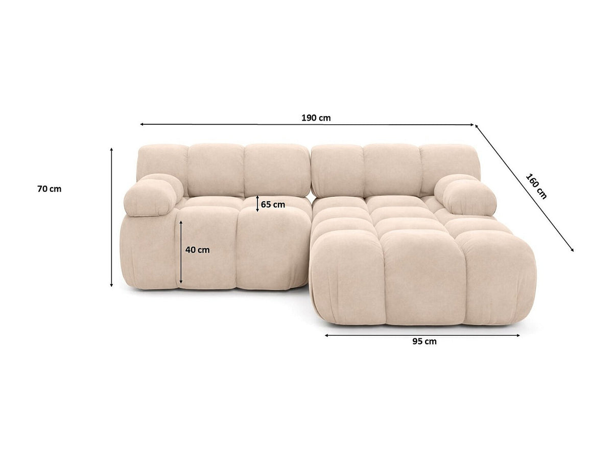 Canapé modulable beige tissu