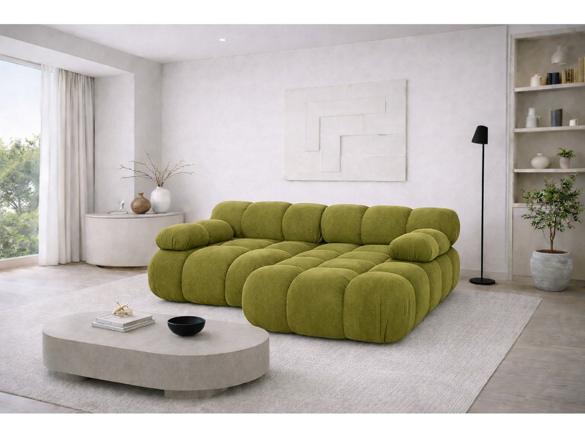 Canapé modulable vert tissu