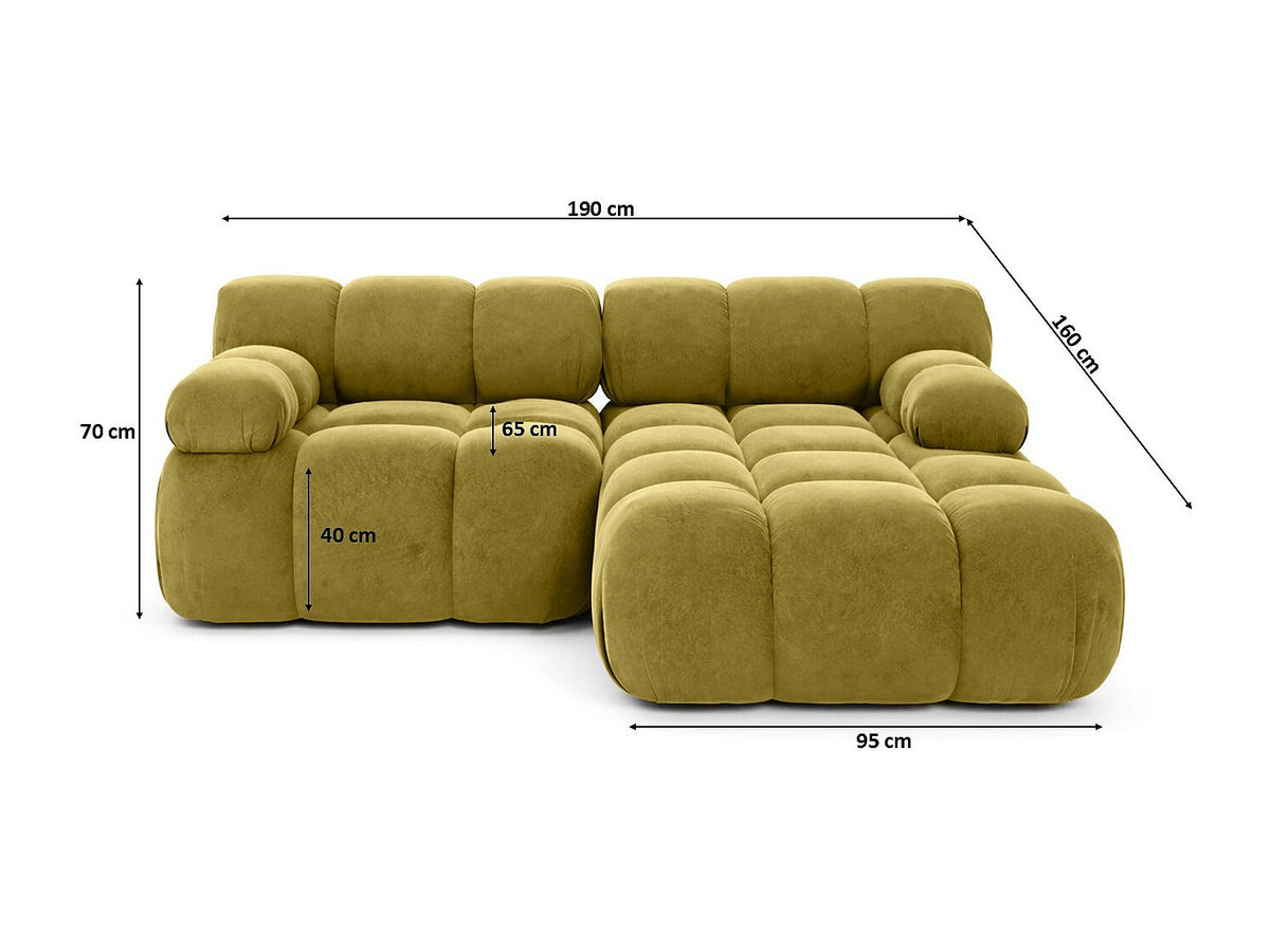 Canapé modulable vert tissu
