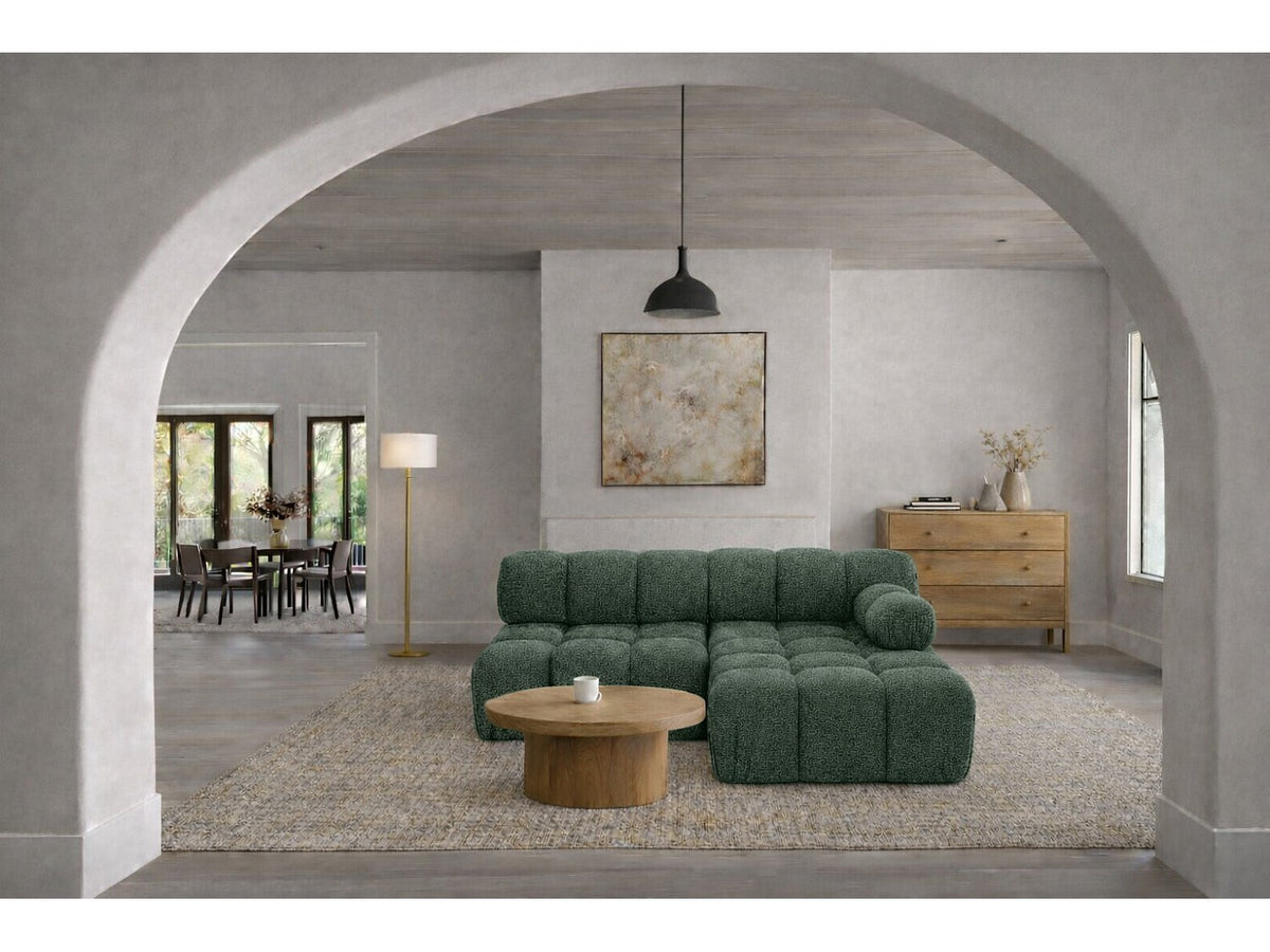 Canapé modulable vert tissu