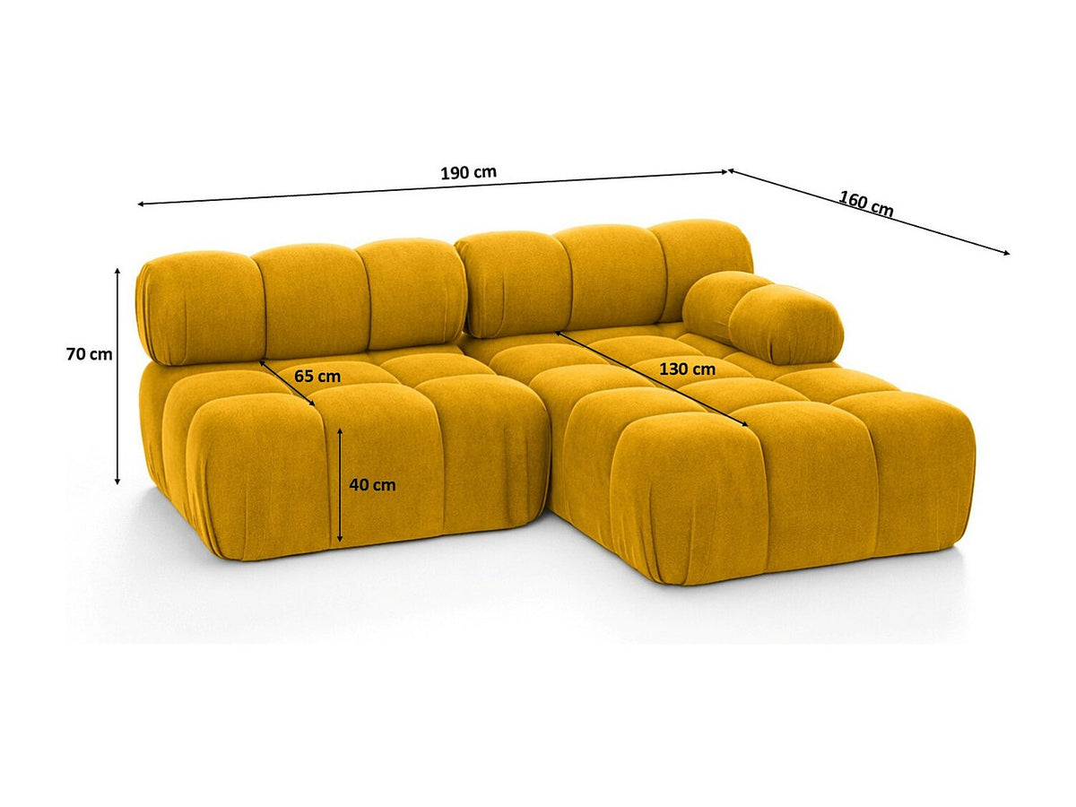 Canapé modulable jaune tissu