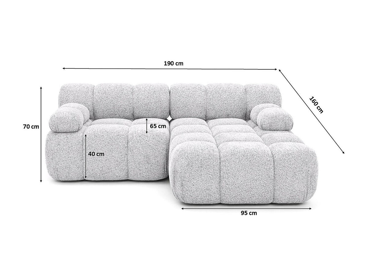 Canapé modulable gris tissu