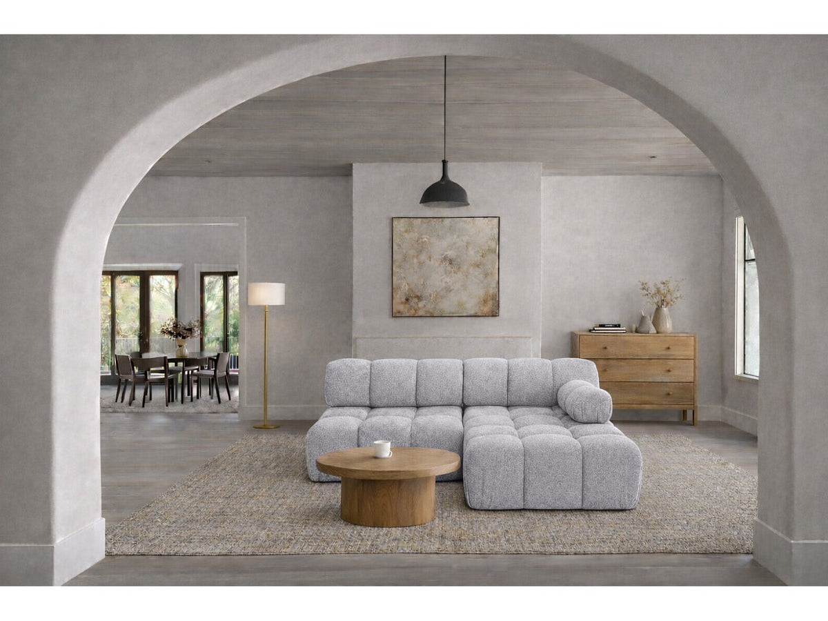 Canapé modulable gris tissu