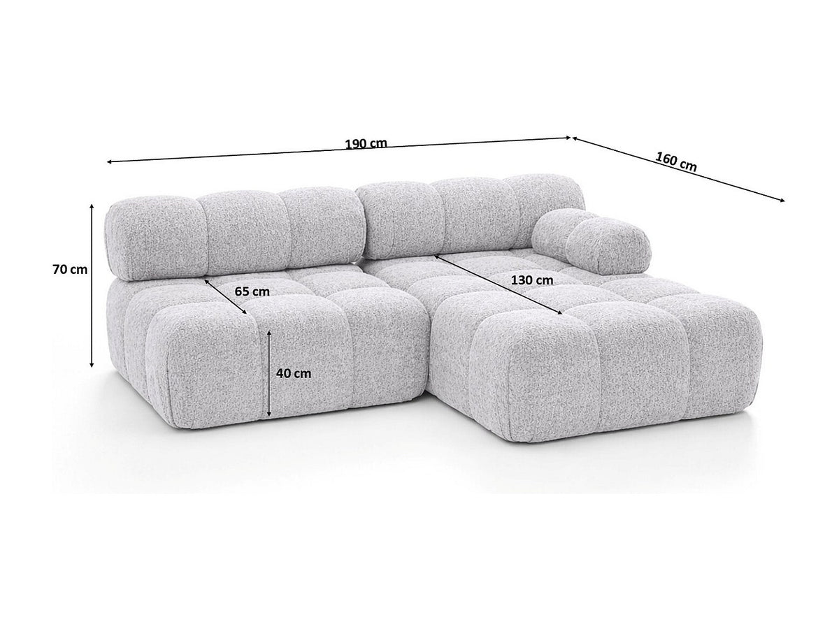 Canapé modulable gris tissu