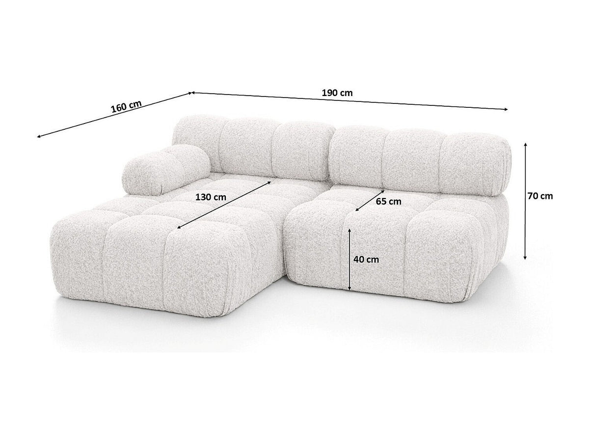 Canapé modulable beige tissu