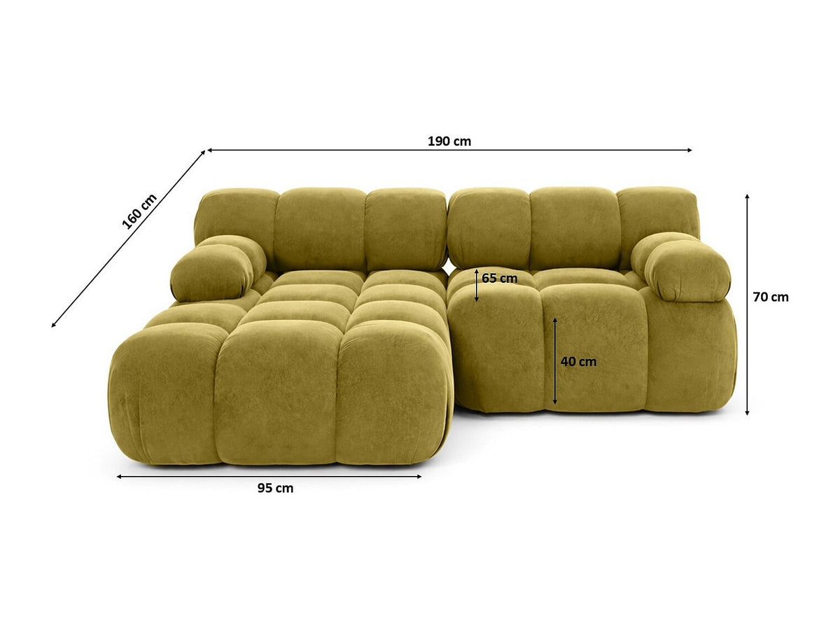 Canapé modulable vert tissu
