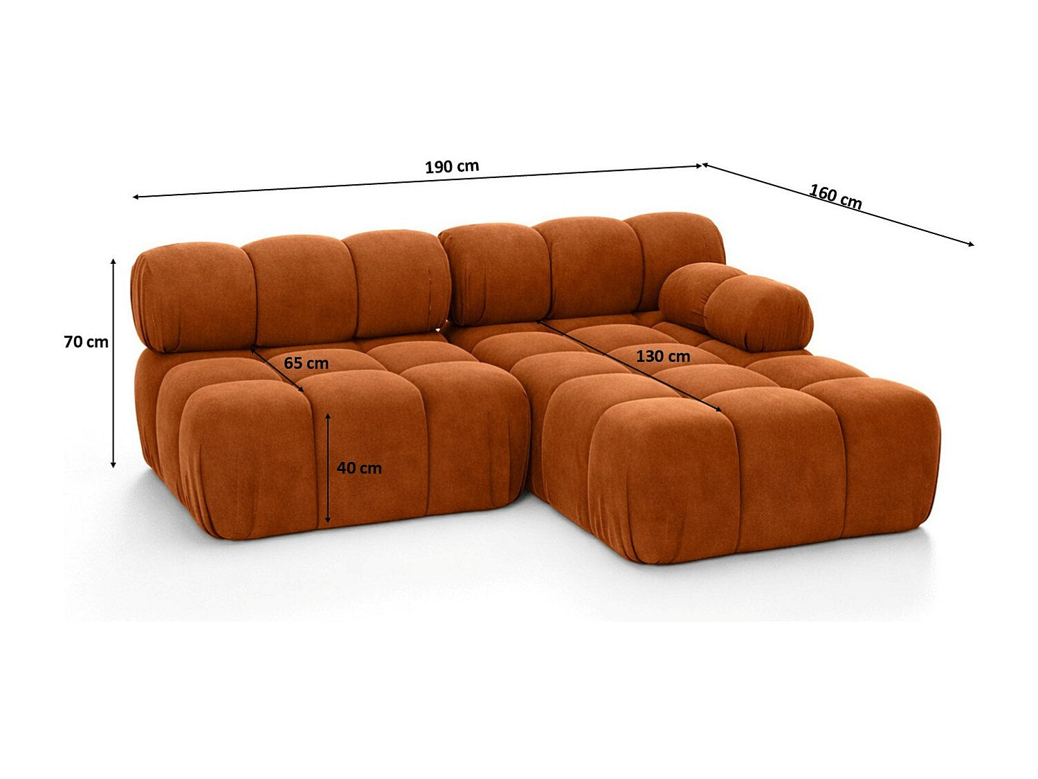 Canapé modulable marron tissu