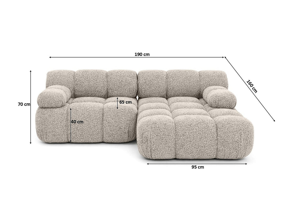 Canapé modulable beige tissu