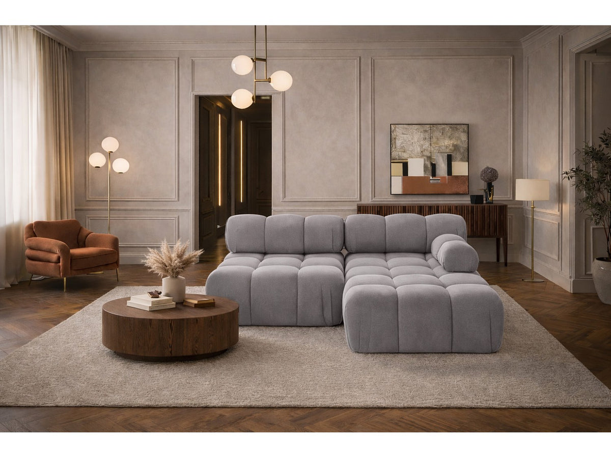 Canapé modulable gris tissu
