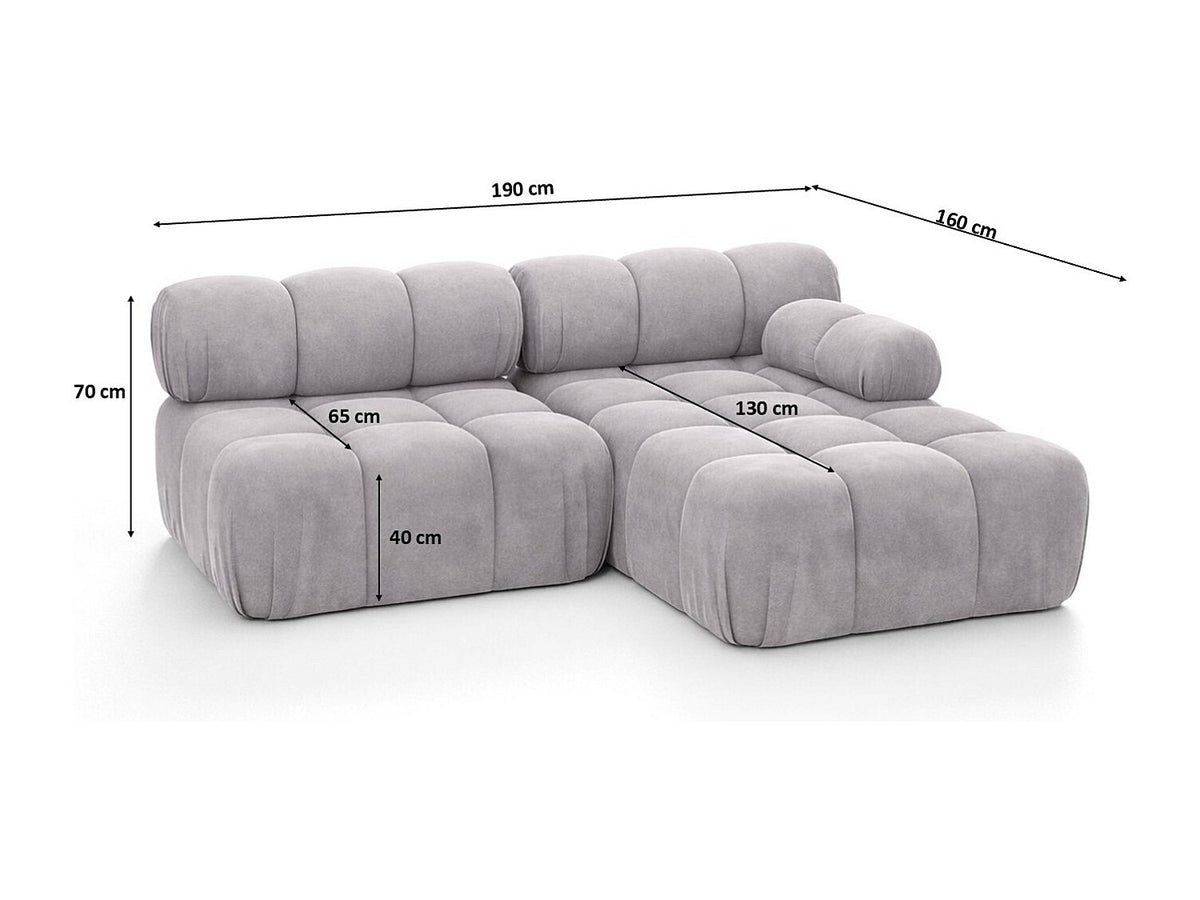 Canapé modulable gris tissu