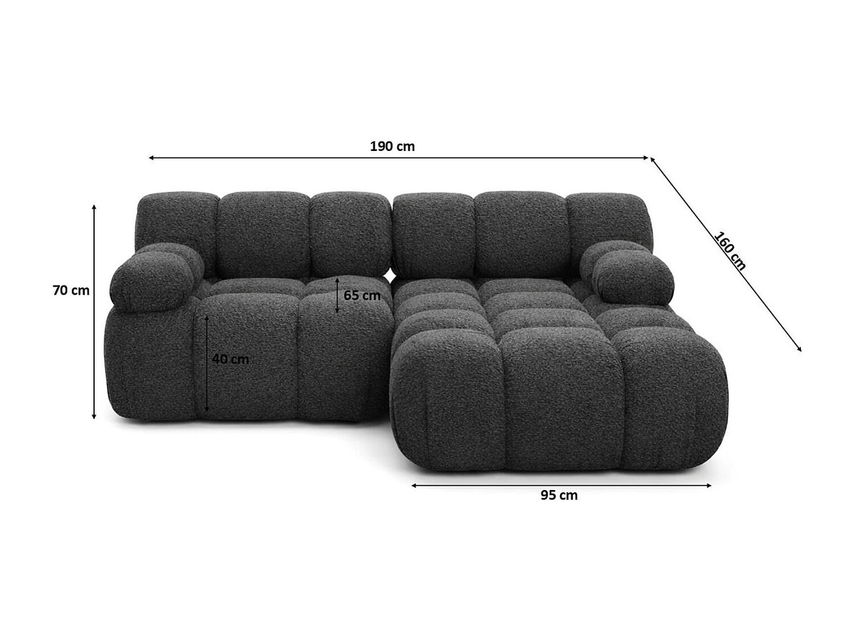 Canapé modulable gris tissu
