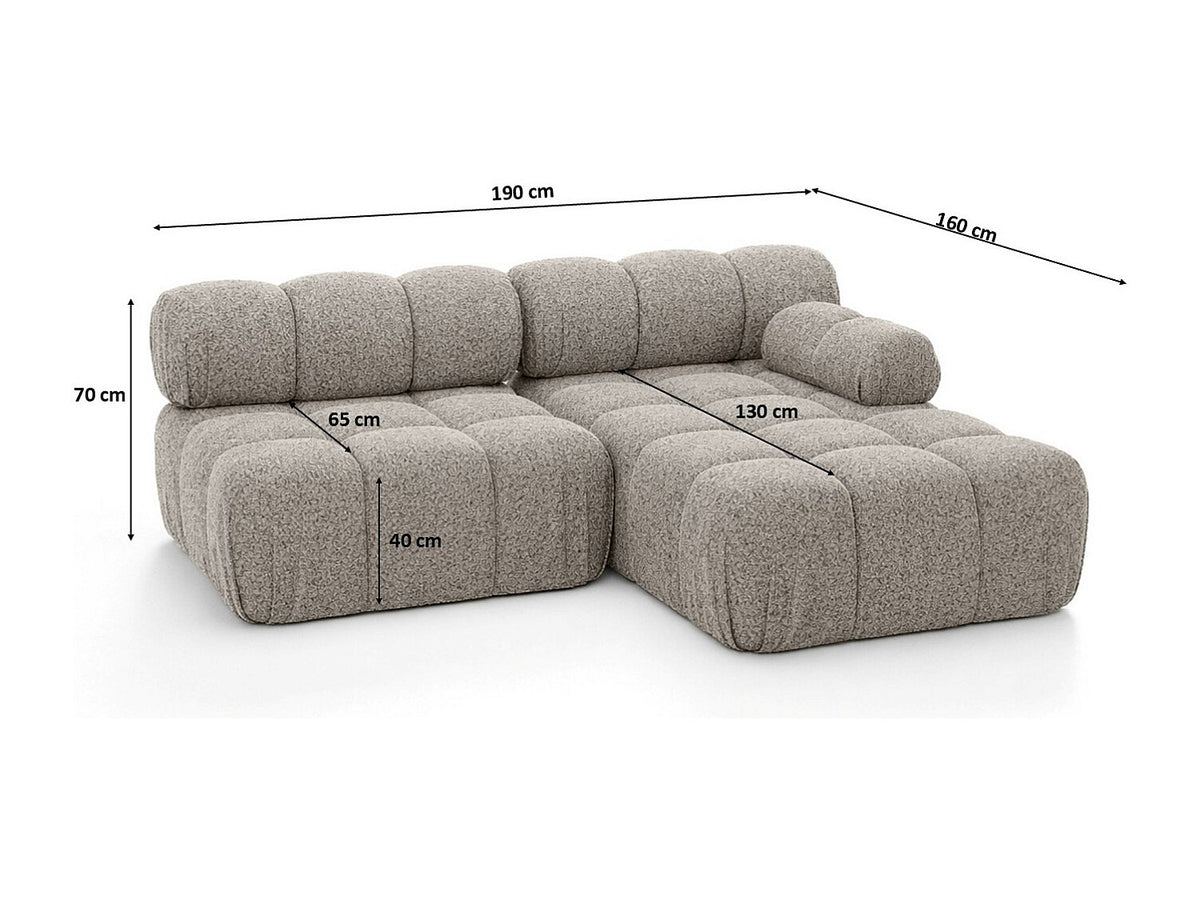 Canapé modulable beige tissu