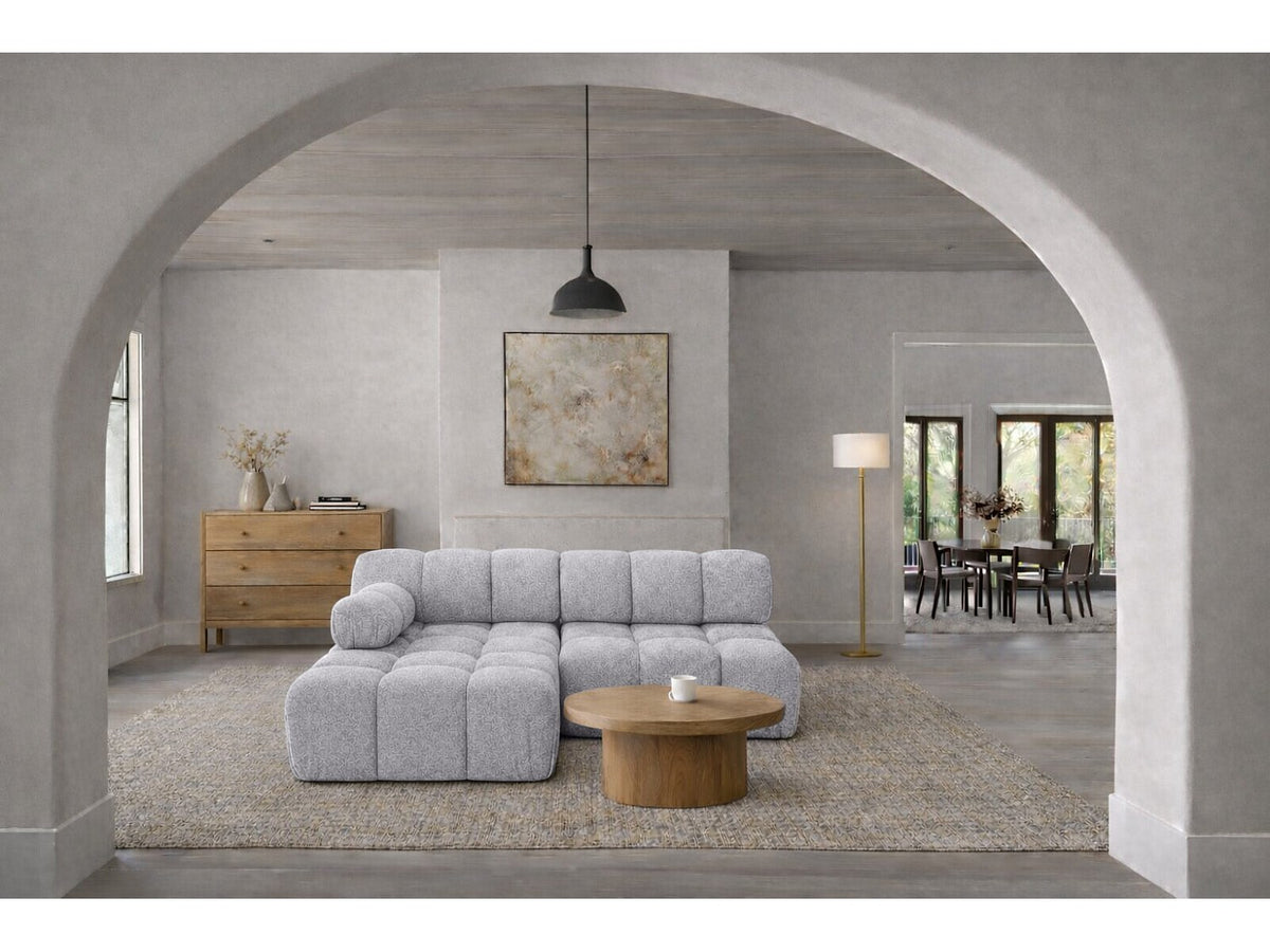 Canapé modulable gris tissu