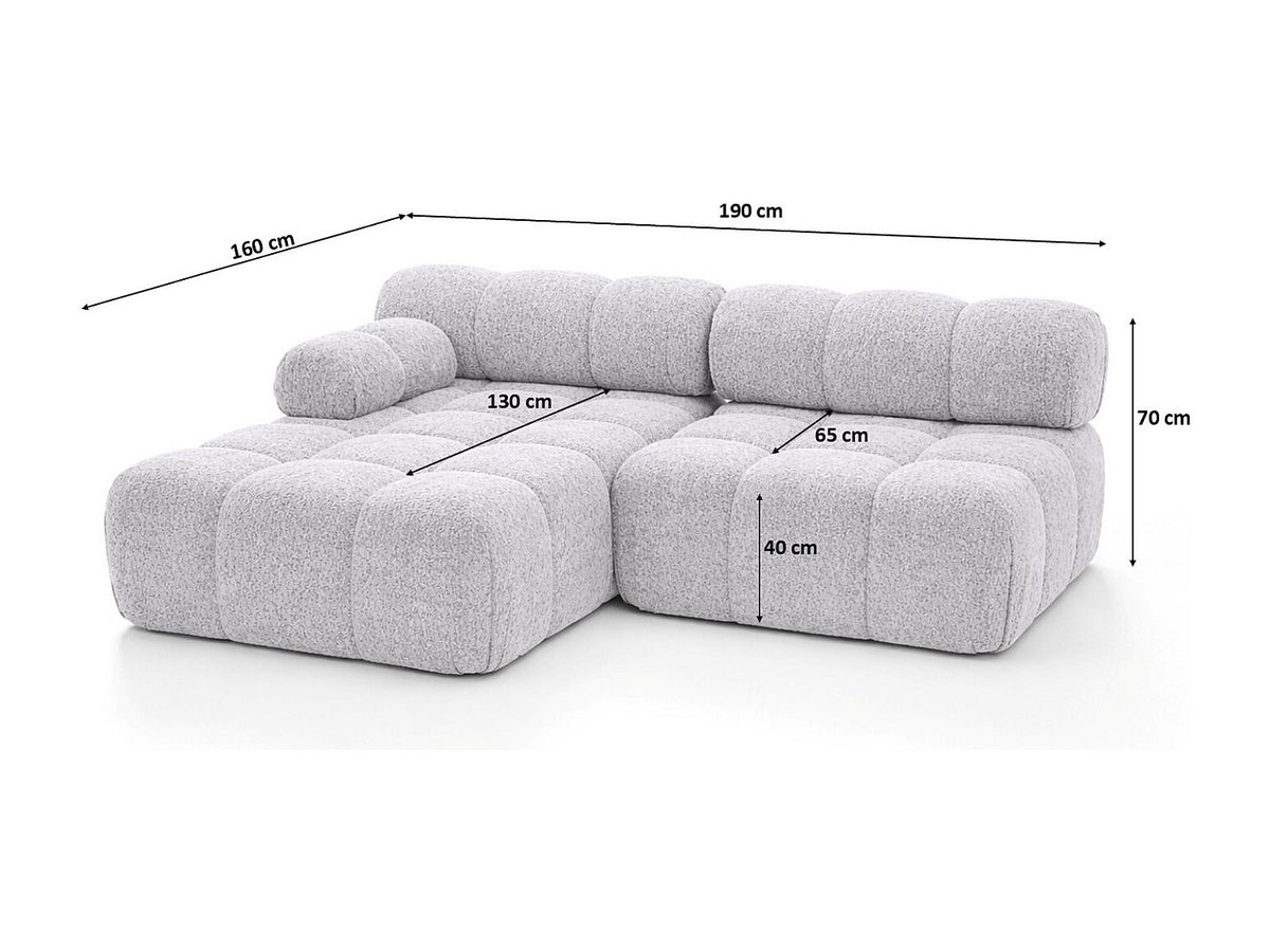 Canapé modulable gris tissu