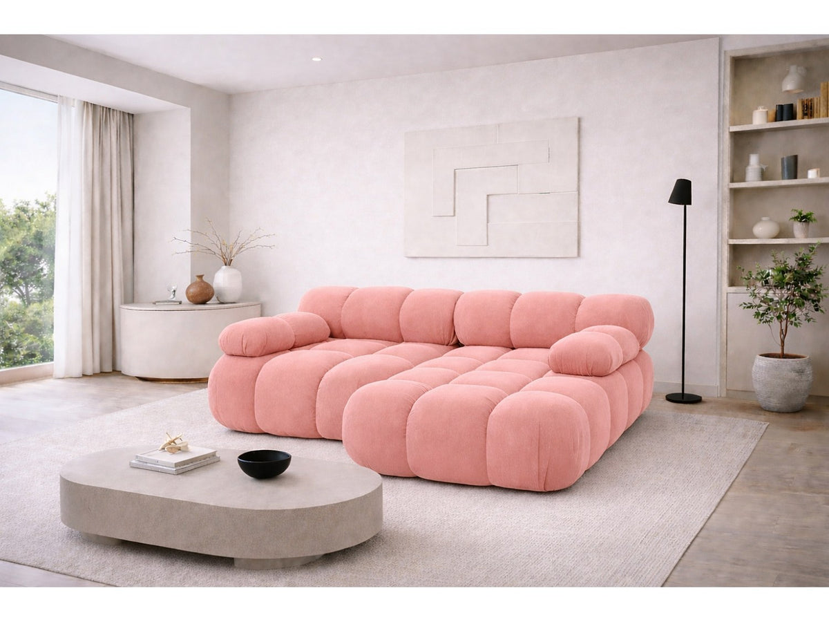 Canapé modulable rose tissu