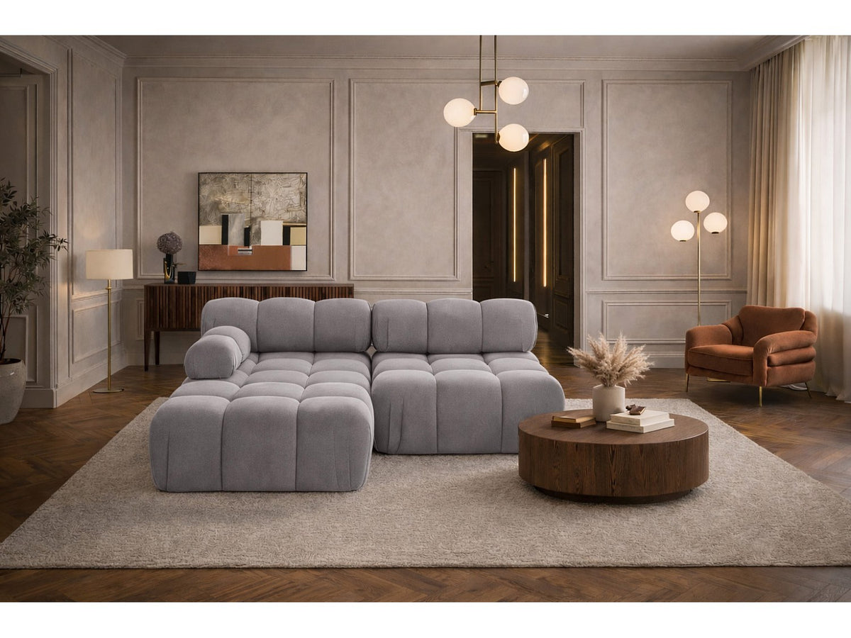 Canapé modulable gris tissu