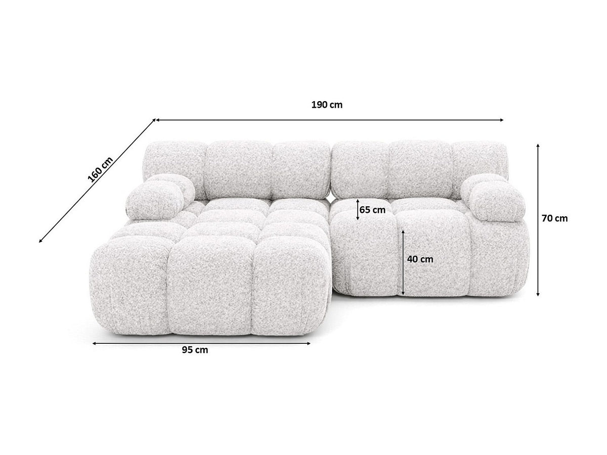 Canapé modulable beige tissu