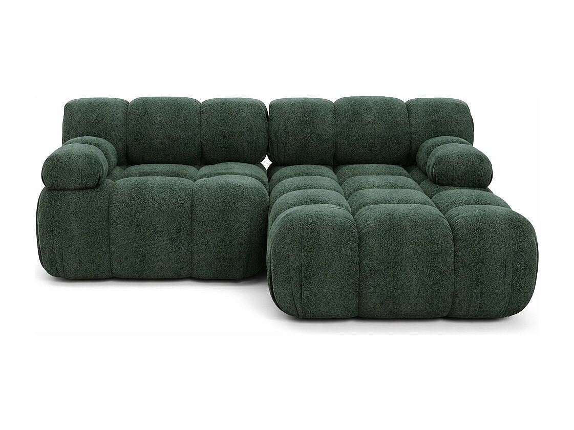 Canapé modulable vert tissu