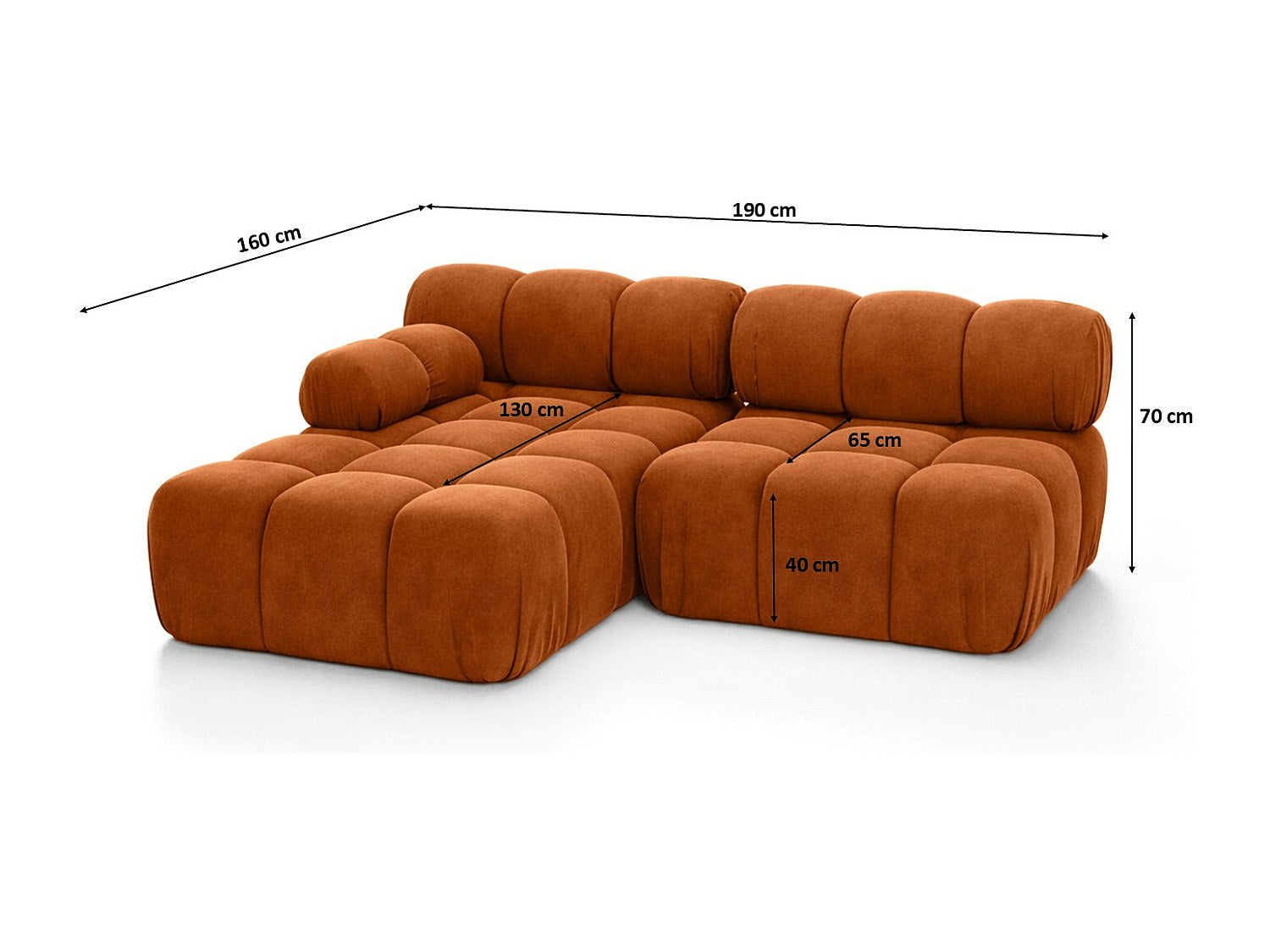 Canapé modulable marron tissu