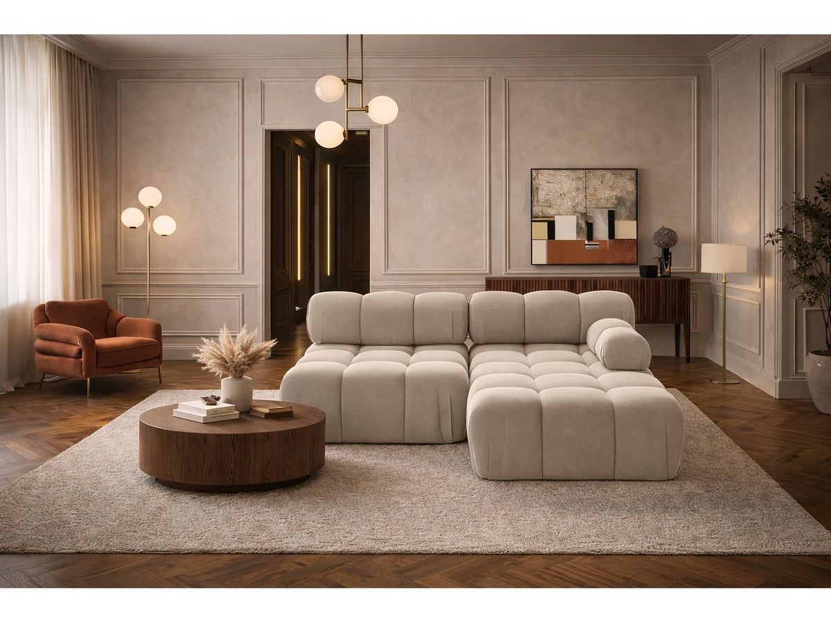 Canapé modulable beige tissu