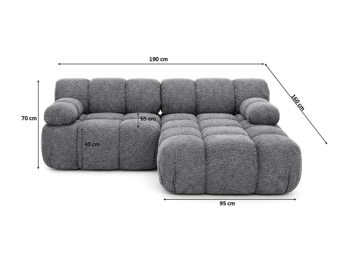 Canapé modulable gris tissu