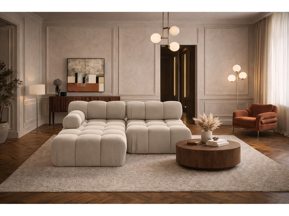 Canapé modulable beige tissu