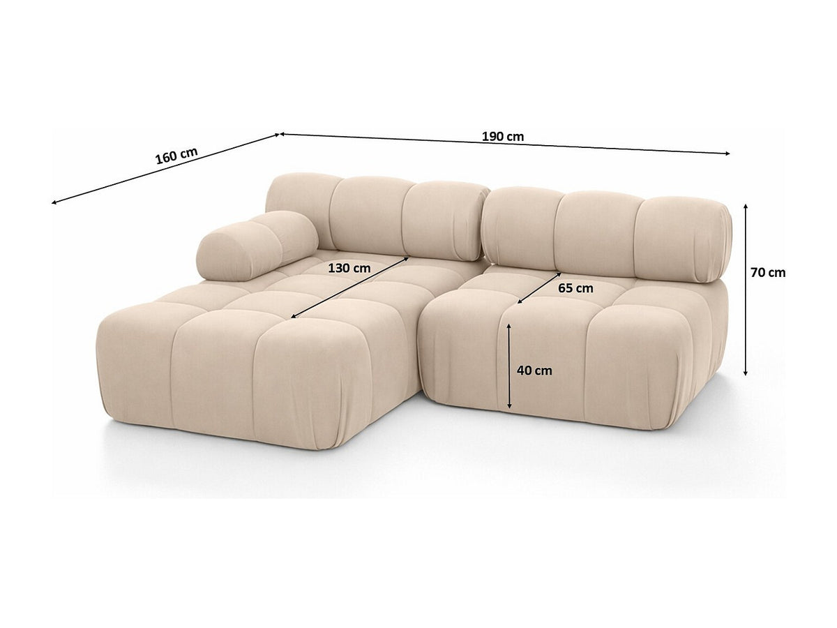 Canapé modulable beige tissu