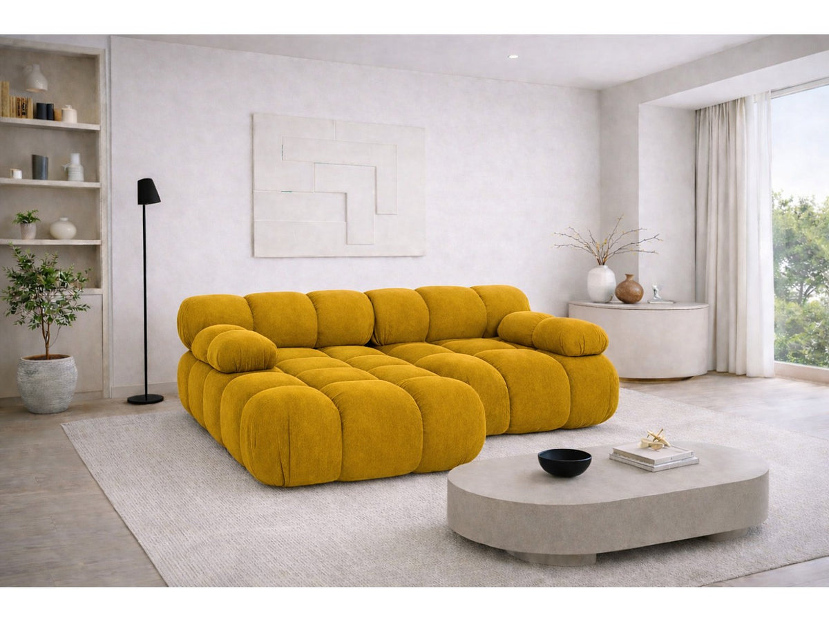 Canapé modulable jaune tissu