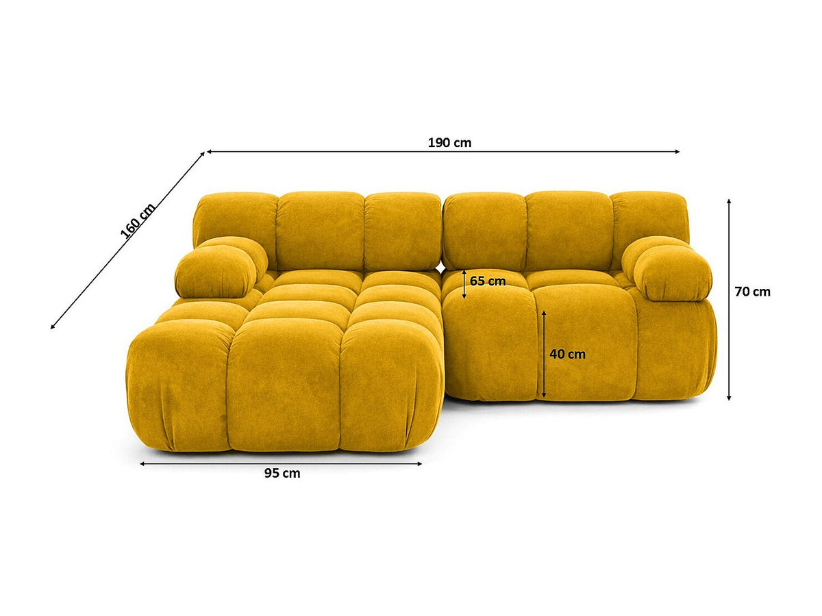 Canapé modulable jaune tissu