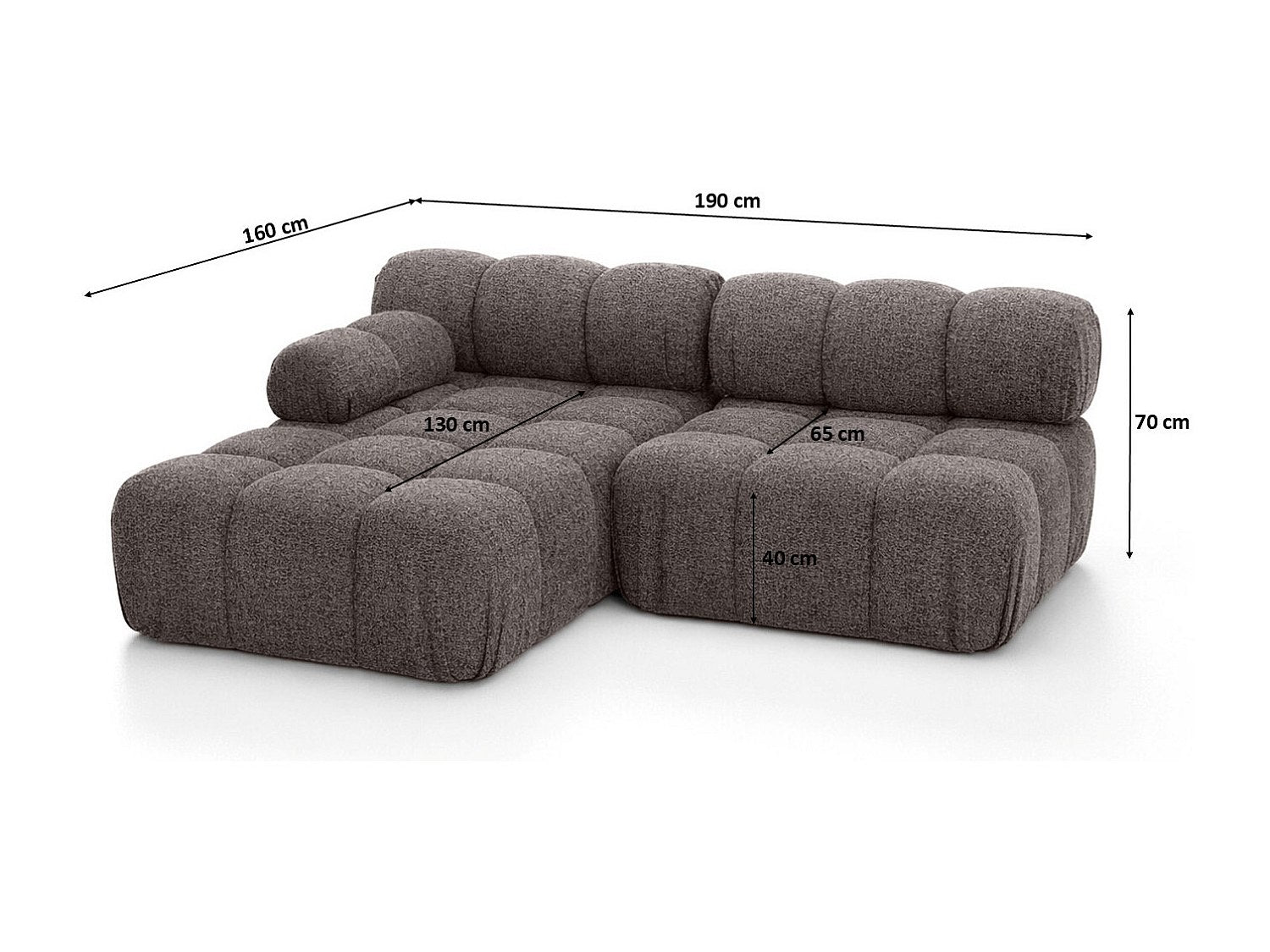 Canapé modulable marron tissu