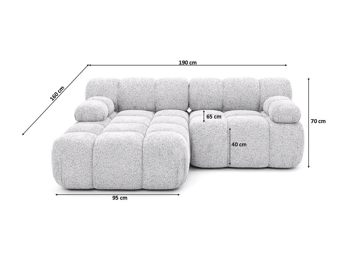 Canapé modulable gris tissu